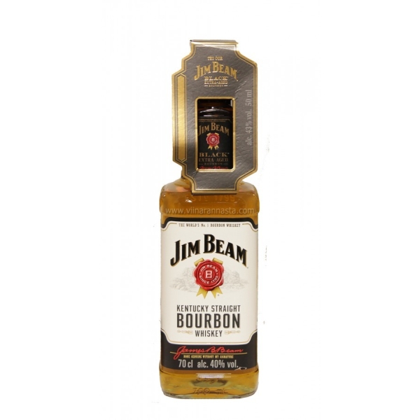 Jim Beam White 40% 70cl un Jim Beam Black 43% 5cl