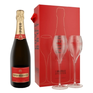 Piper Heidsieck Cuvee Brut 12% 75cl + 2 glāzes